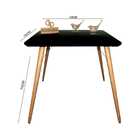 Mesa Jantar Pés Palitos Tampo Quadrado Vidro Laqueado 100cm -