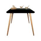 Mesa Jantar Pés Palitos Tampo Quadrado Vidro Laqueado 110cm P