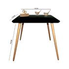 Mesa Jantar Pés Palitos Tampo Quadrado Vidro Laqueado 110cm P