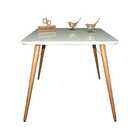 Mesa Jantar Pés Palitos Tampo Quadrado Vidro Laqueado 140cm -