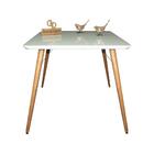 Mesa Jantar Pés Palitos Tampo Quadrado Vidro Laqueado 140cm O