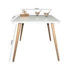 Mesa Jantar Pés Palitos Tampo Quadrado Vidro Laqueado 70cm Br