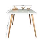 Mesa Jantar Pés Palitos Tampo Quadrado Vidro Laqueado 70cm Br