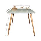 Mesa Jantar Pés Palitos Tampo Quadrado Vidro Laqueado 70cm Of