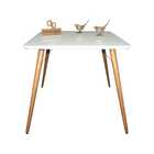 Mesa Jantar Pés Palitos Tampo Quadrado Vidro Laqueado 80cm -