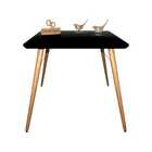 Mesa Jantar Pés Palitos Tampo Quadrado Vidro Laqueado 90cm -