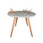 Mesa Jantar Pés Palitos Tampo Redondo Vidro Laqueado 100cm -