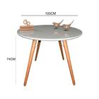 Mesa Jantar Pés Palitos Tampo Redondo Vidro Laqueado 100cm Of