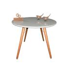 Mesa Jantar Pés Palitos Tampo Redondo Vidro Laqueado 100cm Of