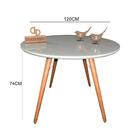 Mesa Jantar Pés Palitos Tampo Redondo Vidro Laqueado 120cm Of