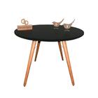 Mesa Jantar Pés Palitos Tampo Redondo Vidro Laqueado 120cm Pr