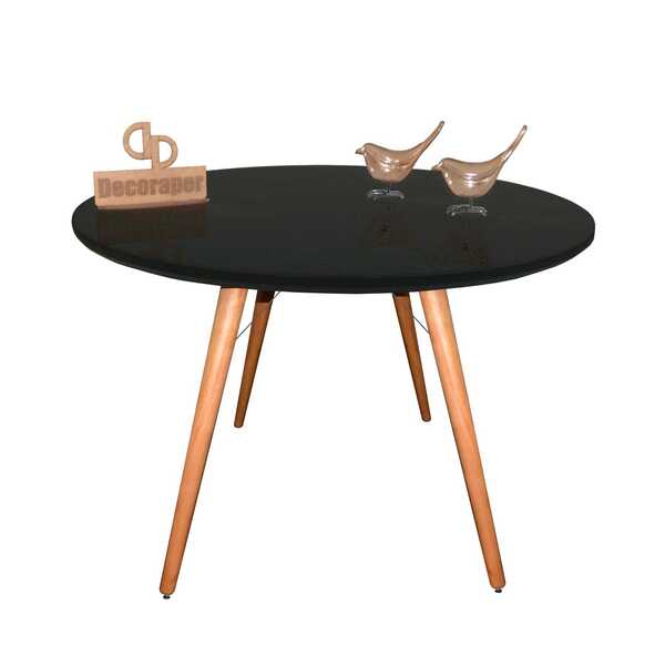 Mesa Jantar Pés Palitos Tampo Redondo Vidro Laqueado 130cm -