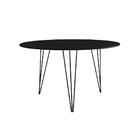 Mesa Jantar Redonda 110cm Preta Clips 3 Pés Com 5 Poltronas B