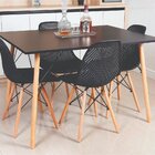 Mesa Jantar Retangular Eiffel 120 X 80cm Preta + 4 Cadeiras E