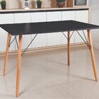 Mesa Jantar Retangular Eiffel 120 X 80cm Preta + 4 Cadeiras E