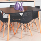 Mesa Jantar Retangular Eiffel 120 X 90cm Preta + 4 Cadeiras E