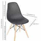 Mesa Jantar Retangular Eiffel 120 X 90cm Preta + 4 Cadeiras E