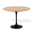 Mesa Jantar Saarinen 4 Lugar Madeira Freijo Redonda 90cm Preto