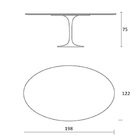 Mesa Jantar Saarinen 6a8 Cad. Preto Absoluto Oval 122x198cm P