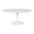 Mesa Jantar Saarinen 6a8 Lugar Carrara Oval 137x235cm Branco