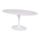 Mesa Jantar Saarinen 8a10 Cad. Carrara Oval 137x244cm Branco