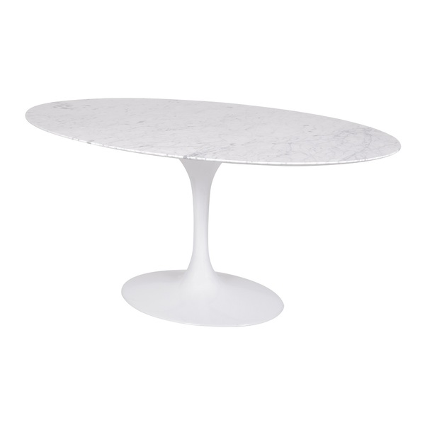 Mesa Jantar Saarinen Carrara Oval 122x198cm Branco