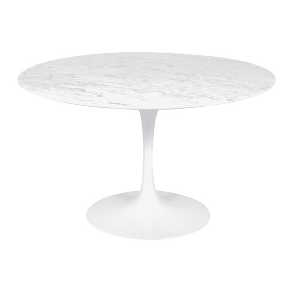 Mesa Jantar Saarinen Carrara Redonda 124cm Branco