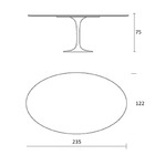 Mesa Jantar Saarinen Madeira Freijo Oval 122x235cm Preto