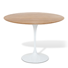 Mesa Jantar Saarinen Madeira Freijo Redonda 107cm Branco