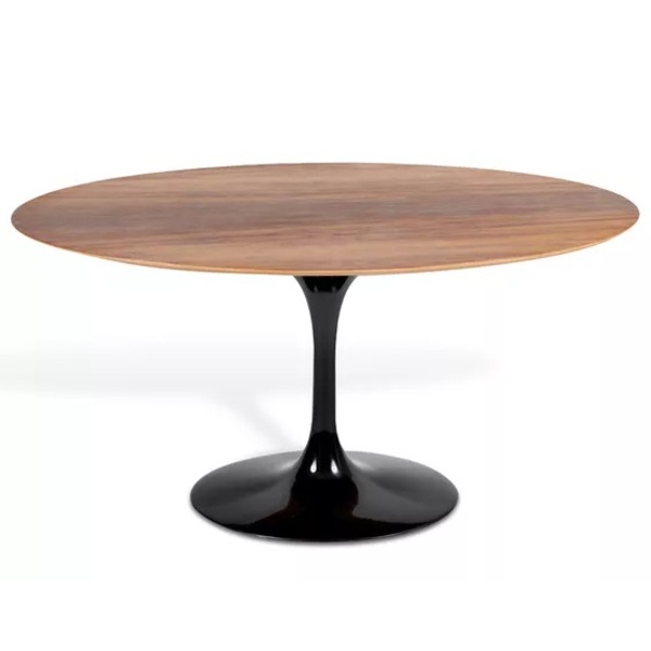 Mesa Jantar Saarinen Madeira Imb. Oval 100x180cm Preto