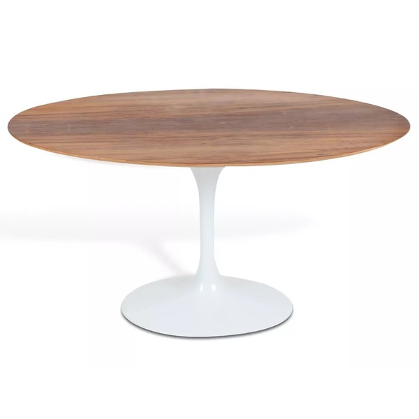 Mesa Jantar Saarinen Madeira Imb. Oval 137x235cm Branco