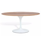Mesa Jantar Saarinen Madeira Imb. Oval 137x244cm Branco