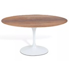 Mesa Jantar Saarinen Madeira Imb. Oval 137x244cm Branco