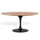 Mesa Jantar Saarinen Madeira Imb. Oval 137x244cm Preto