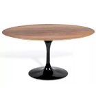 Mesa Jantar Saarinen Madeira Imb. Oval 137x244cm Preto