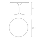 Mesa Jantar Saarinen Madeira Imb. Redonda 107cm Branco