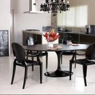 Mesa Jantar Saarinen Madeira Laq.preta Oval 137x244cm Preto