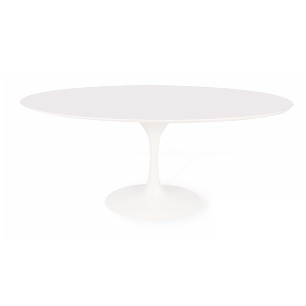 Mesa Jantar Saarinen Nanoglass Oval 100x180cm Branco