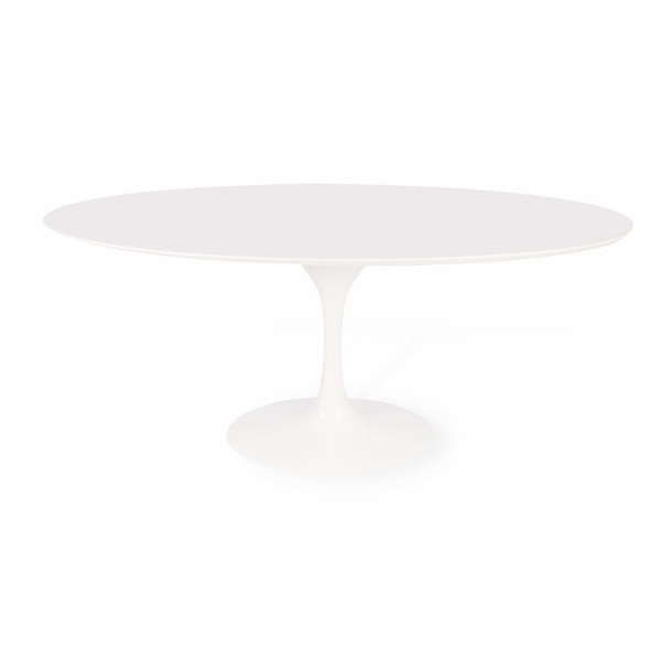 Mesa Jantar Saarinen Nanoglass Oval 90x160cm Branco