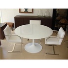 Mesa Jantar Saarinen Nanoglass Redonda 137cm Branco