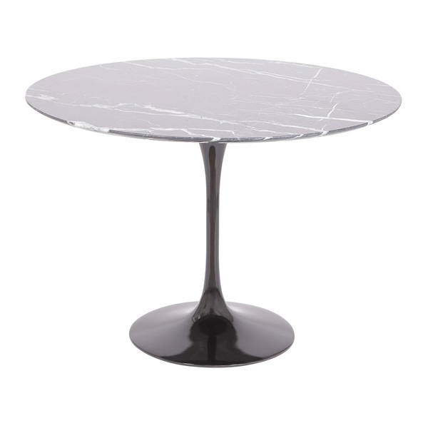 Mesa Jantar Saarinen Nero Marquina Redonda 107cm Preto