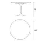 Mesa Jantar Saarinen Para 4a6 Cad. Madeira Imb. Redonda 137cm