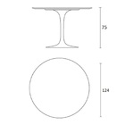 Mesa Jantar Saarinen Para 6 Cad. Madeira Imb. Redonda 124cm B