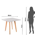 Mesa Jantar Wood Leda 80cm Quadrada Madeira Mdf Tx Branco