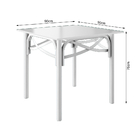 Mesa Katrina Branca Quadrada Tampo De Madeira 90 Cm Asturias