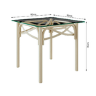 Mesa Katrina Off White Quadrada Tampo De Vidro 90 Cmasturias