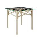 Mesa Katrina Off White Quadrada Tampo De Vidro 90 Cmasturias