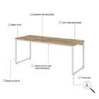 Mesa Kuadra Diretor 180x70x75cm Estrutura Branca