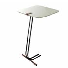 Mesa L50 Lateral Aproximação Sofá Off White Base Preta