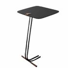 Mesa L50 Lateral Aproximação Sofá Preta Base Preta